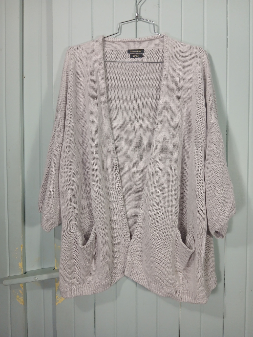 Massimi Dutti Linen Open-Front Knit Cardigan